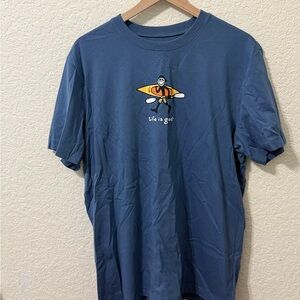 Life Is Good Kayak Graphic Tee in Blue